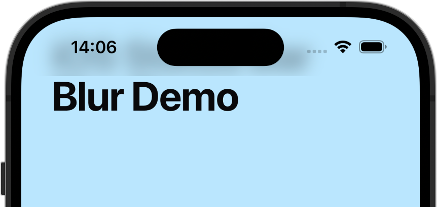 Blurred iOS status bar after applying the technique in this post
