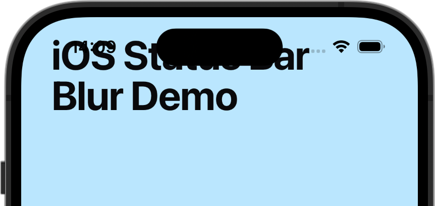 Default, fully transparent iOS status bar
