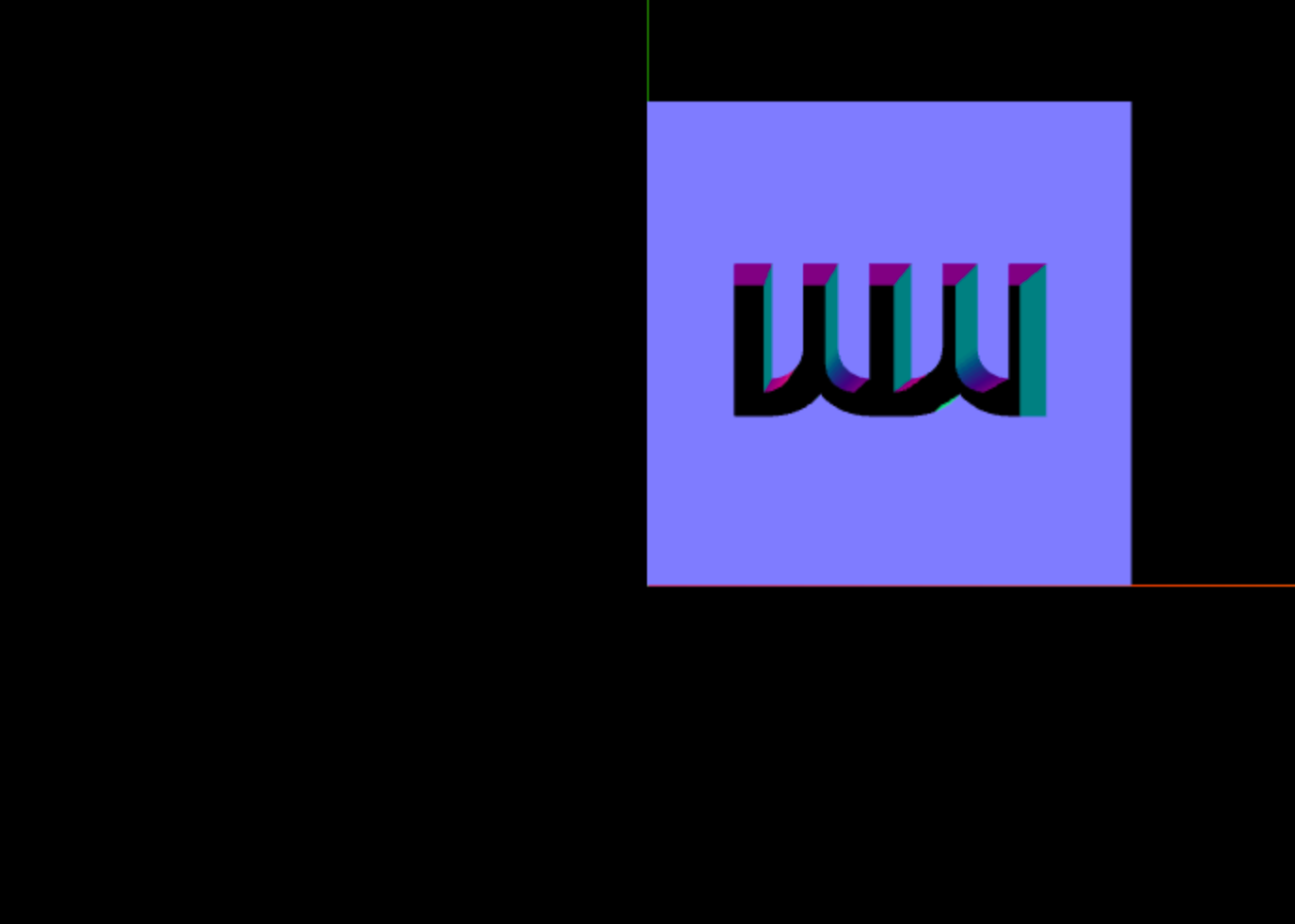 SVG path rendered in 3d space, but inverted