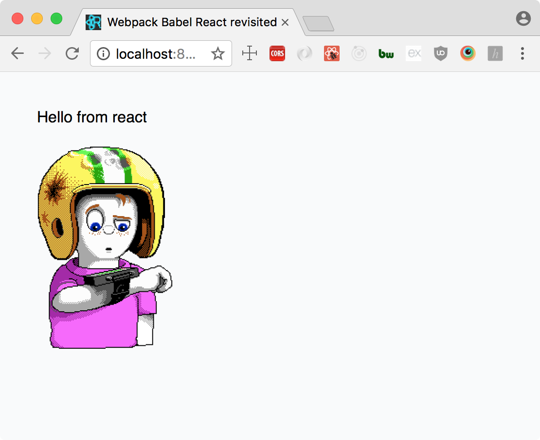 Example app running in the browser