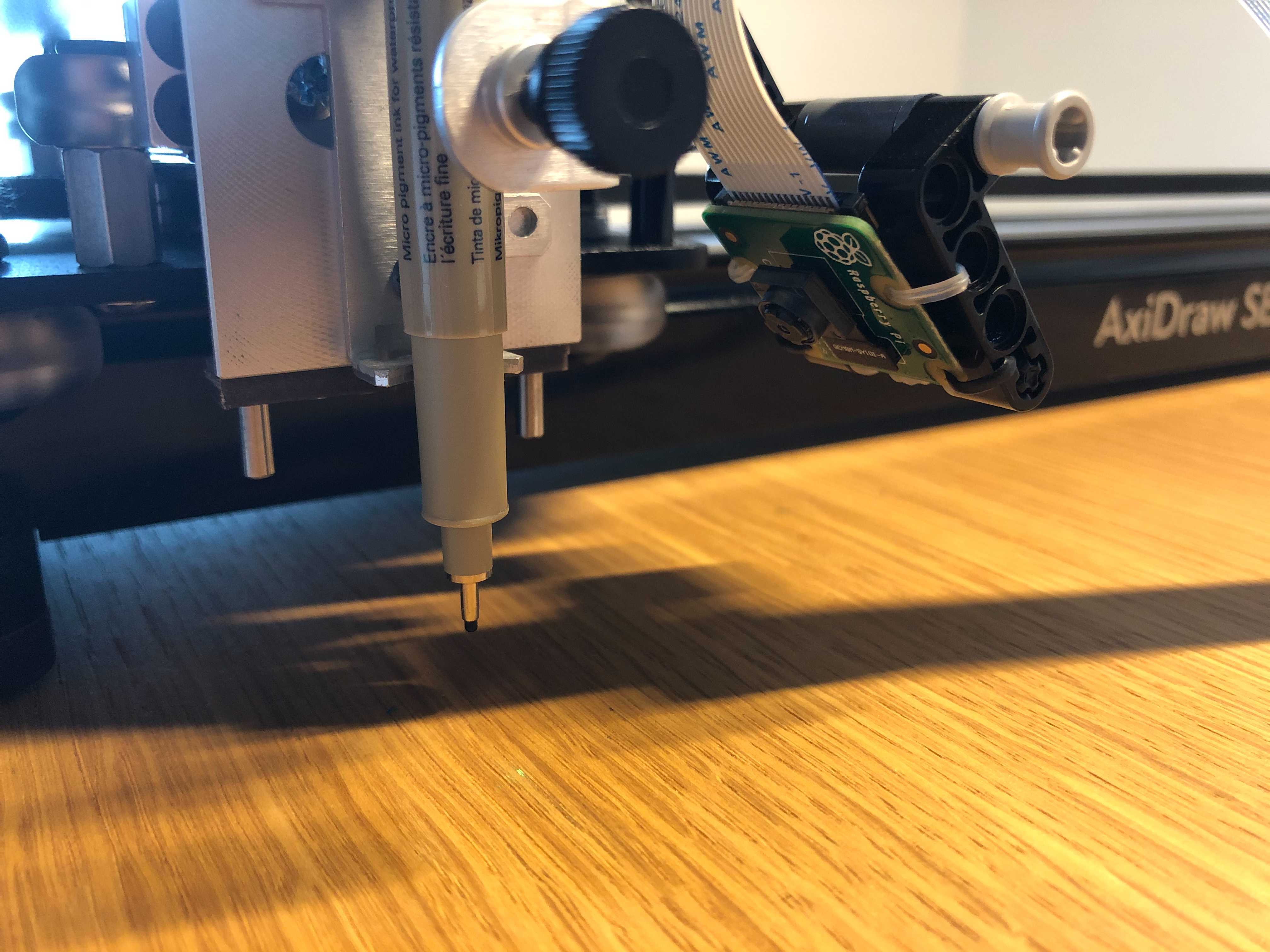 Camera mounted on the plotter