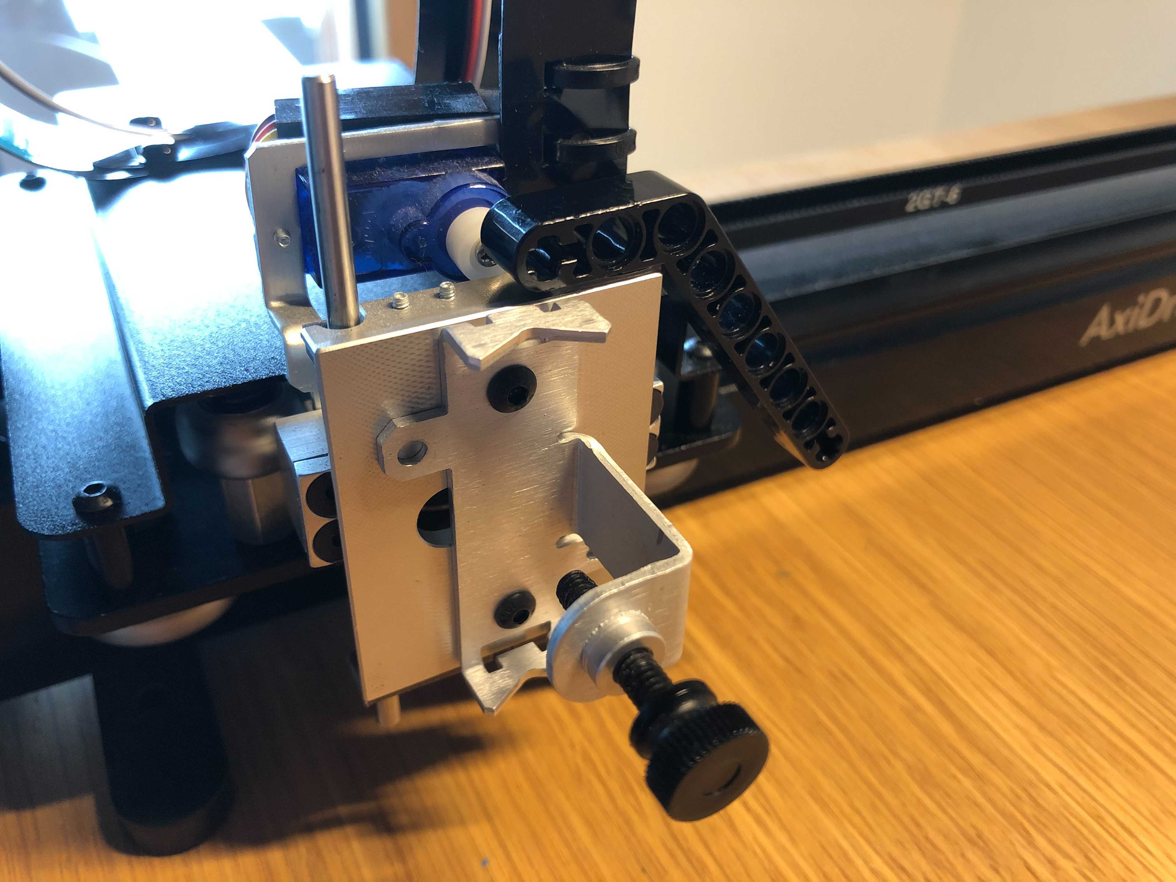 AxiDraw with black lego rail glued on