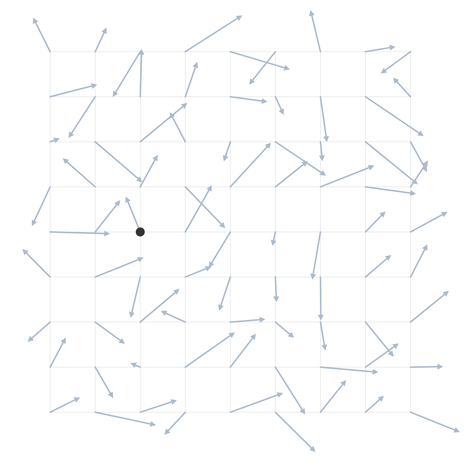 Random point in the vector field