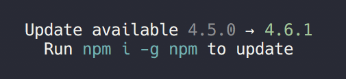 npm update notification