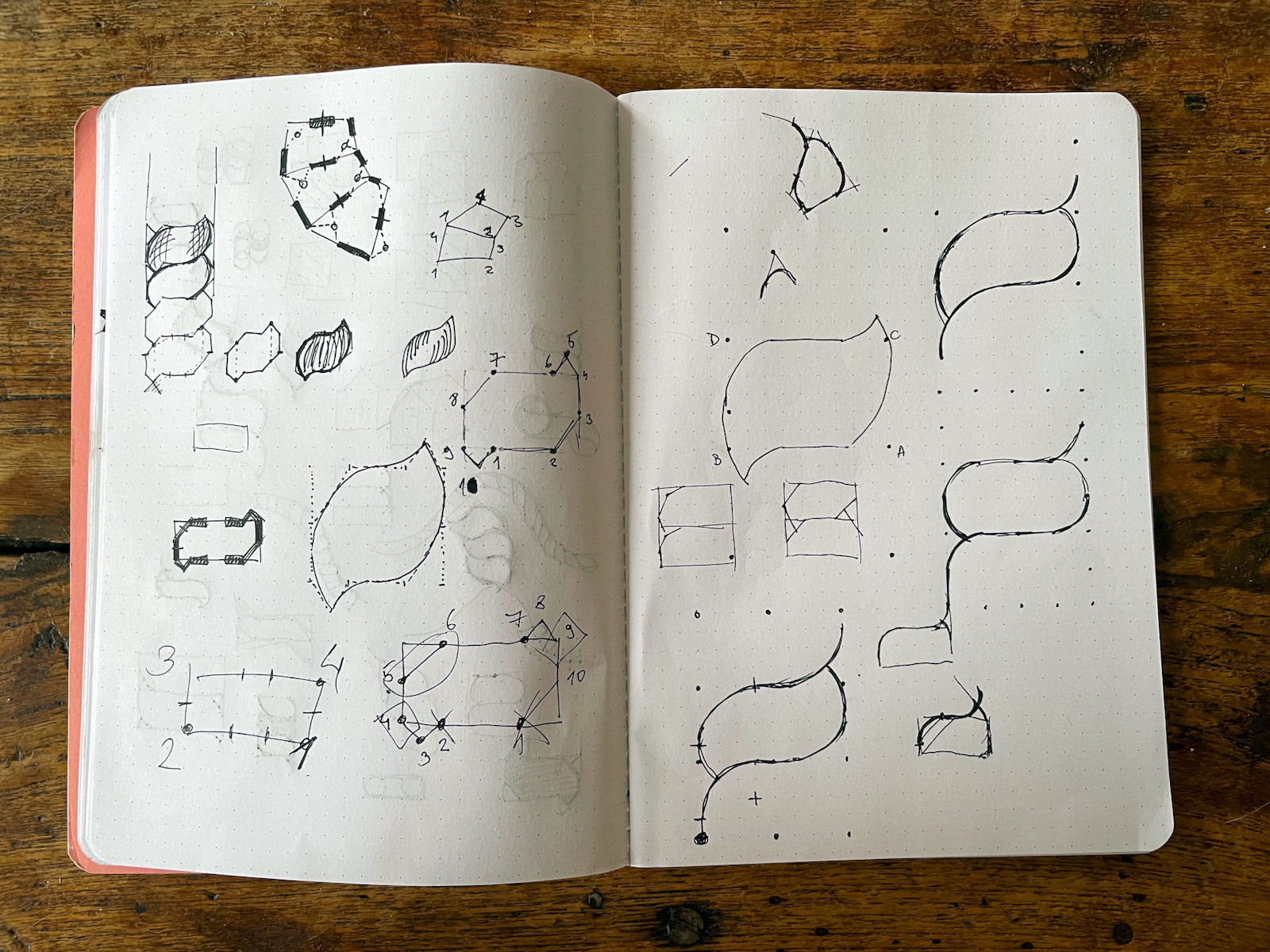 My notebook with sketches I draw while solving the problem