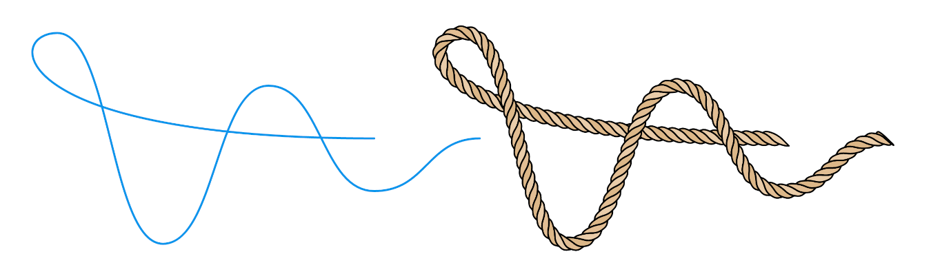 SVG path and a rope drawing created from it