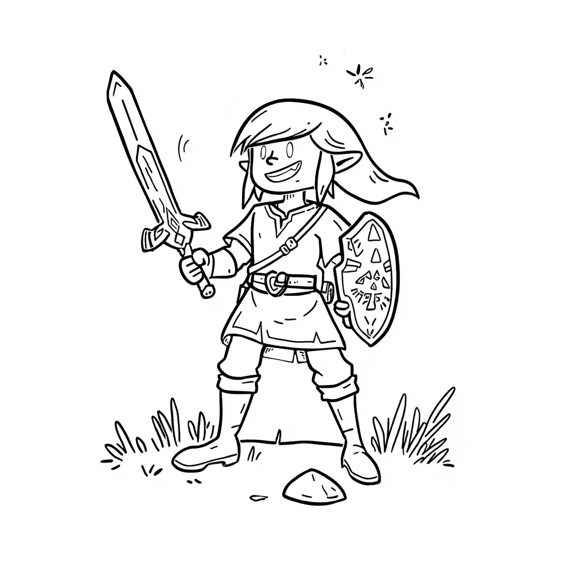 The image of Link, but this time with lines slightly separated and details removed