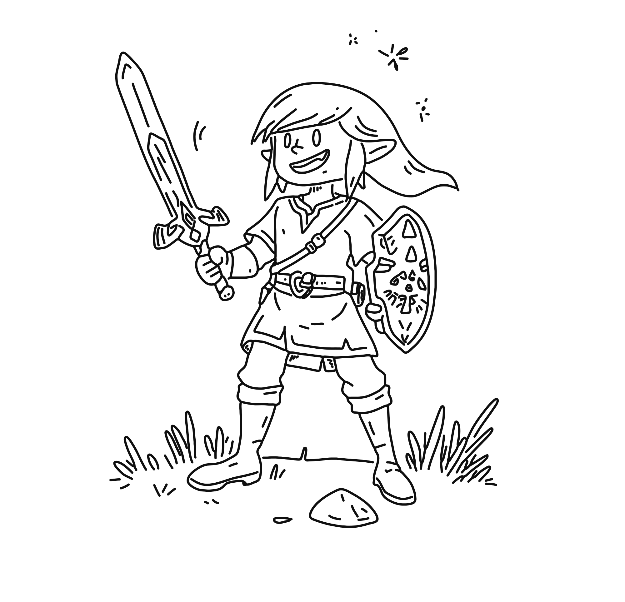 Very clean vectorized image of Link